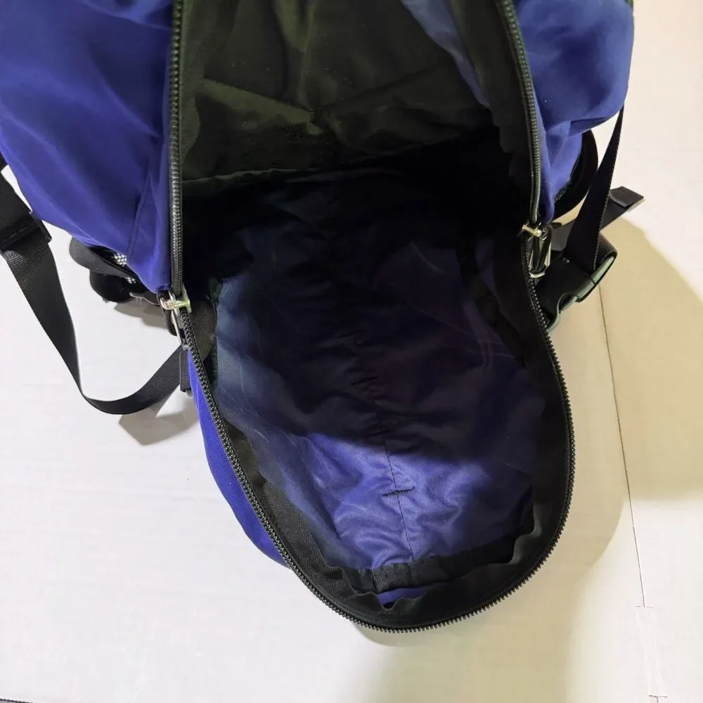 Vintage 90s The North Face Hiking Backpack, Black Royal Blue Outdoor Daypack